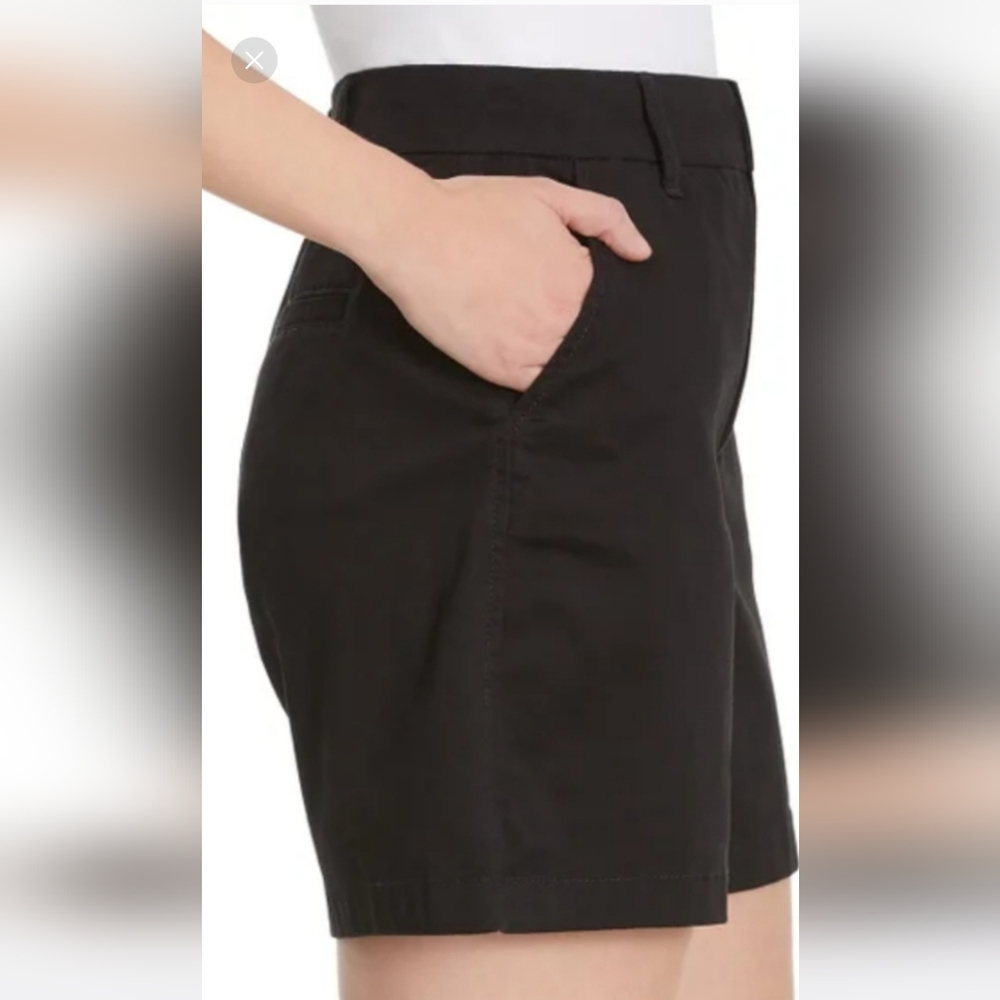 NWT Gloria Vanderbilt Black Chino Shorts Women's Size 14 Stretch 5" Inseam